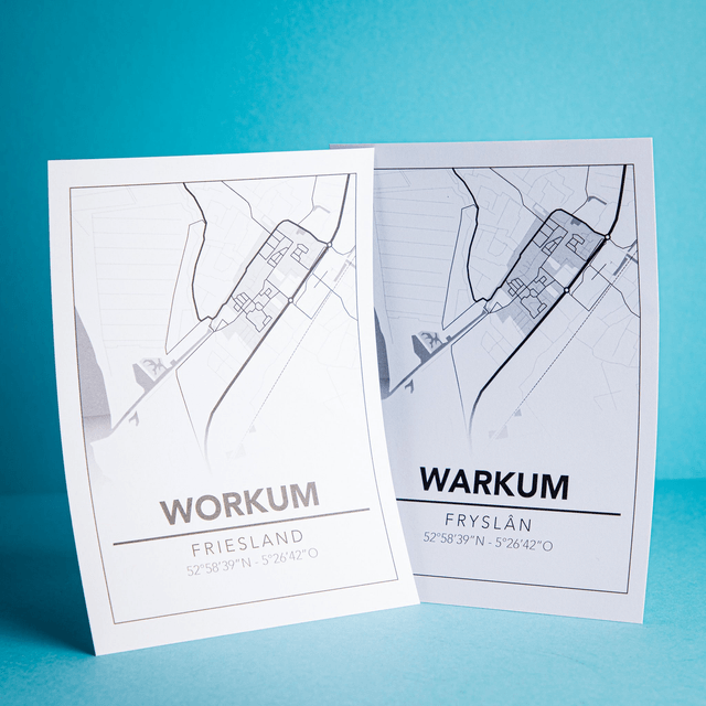 Plattegrondposter Warkum/Workum