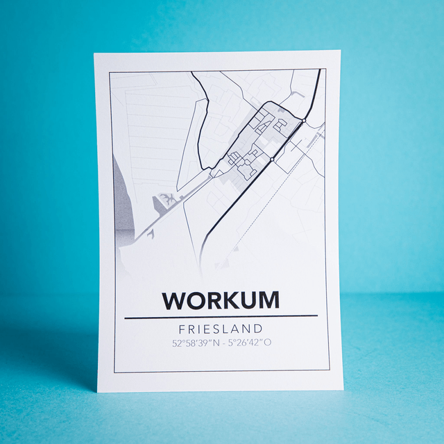Plattegrondposter Warkum/Workum